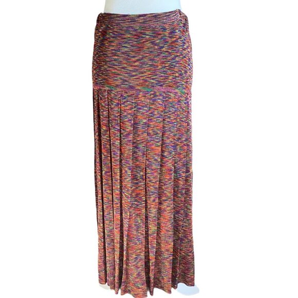 Vintage Nordstrom Pleated Accordion Peasant Skirt M Bohemian Festival Unique - Picture 3 of 6